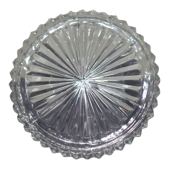 Vintage Glas Mini Cabaret Plates Set of 4 Pressed Glass Starburst 1970s EUC - Picture 5 of 8